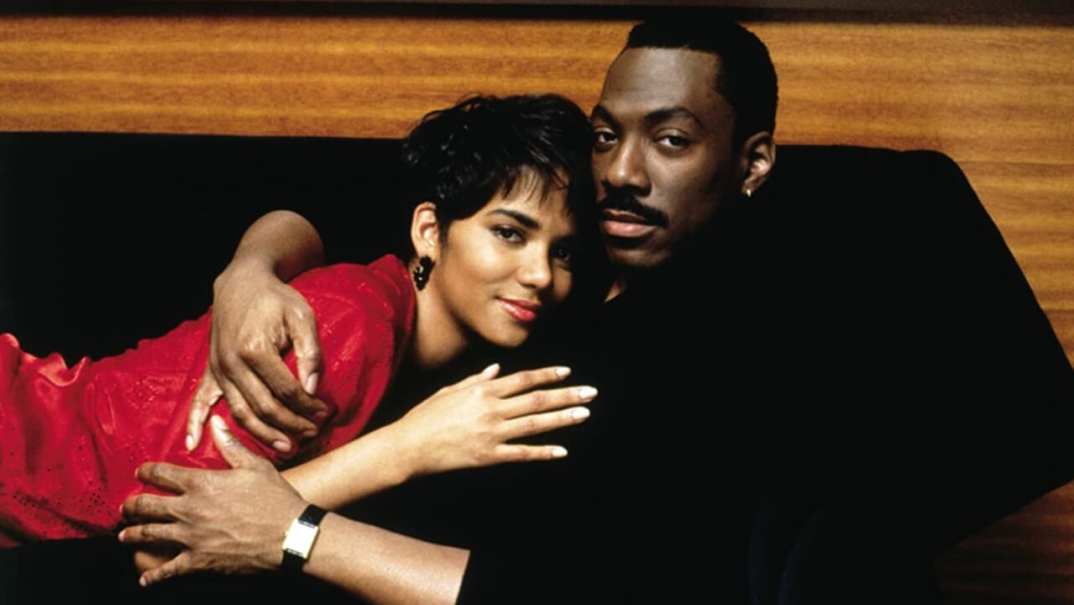 Actors Halle Berry and Eddie Murphy in "Boomerang"