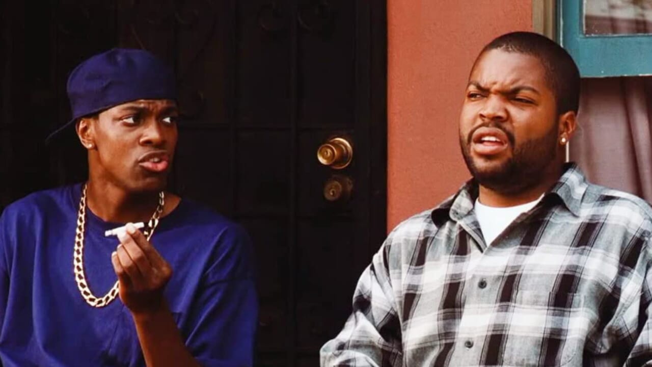 Actors Chris Tucker and Ice Cube in "Friday"