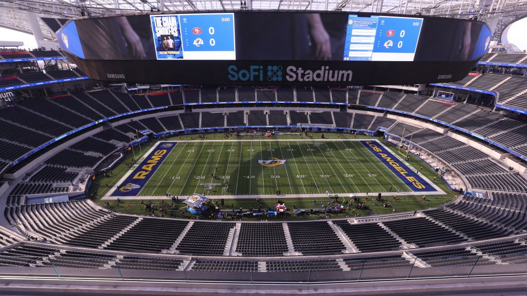 The interior of SoFi Stadium in Los Angeles, California