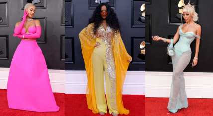 Who rocked the red carpet at the 64th Annual Grammys?