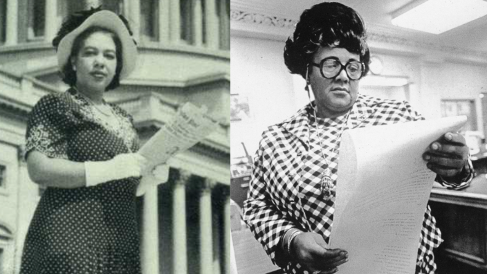 White House correspondents Alice Dunnigan and Ethel Payne