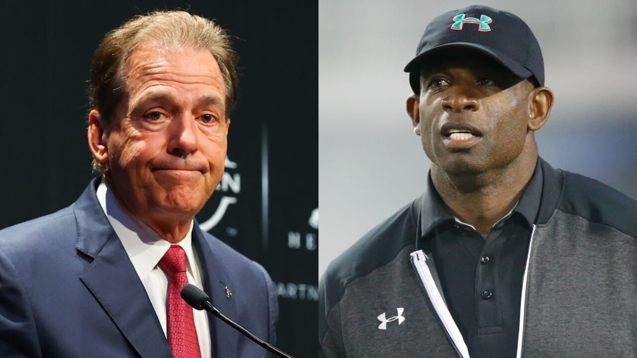 Nick Saban and Deion Sanders