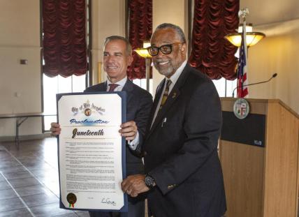 Los Angeles mayor proclaims Juneteenth official city holiday