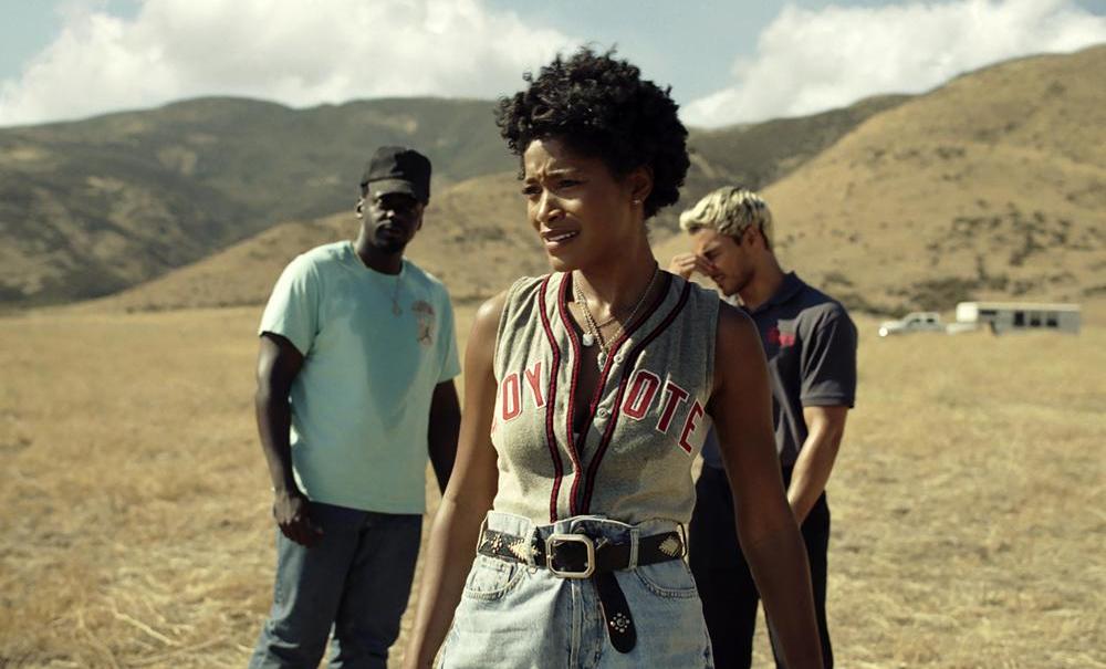 Actors Daniel Kaluuya, Keke Palmer and Brandon Perea in "Nope"