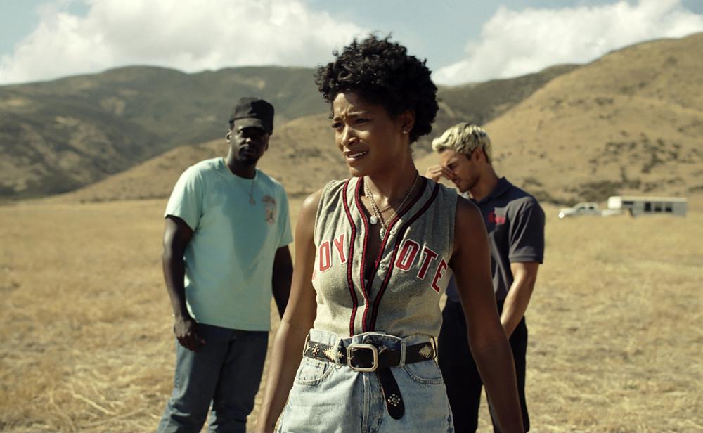 Actors Daniel Kaluuya, Keke Palmer and Brandon Perea in "Nope"