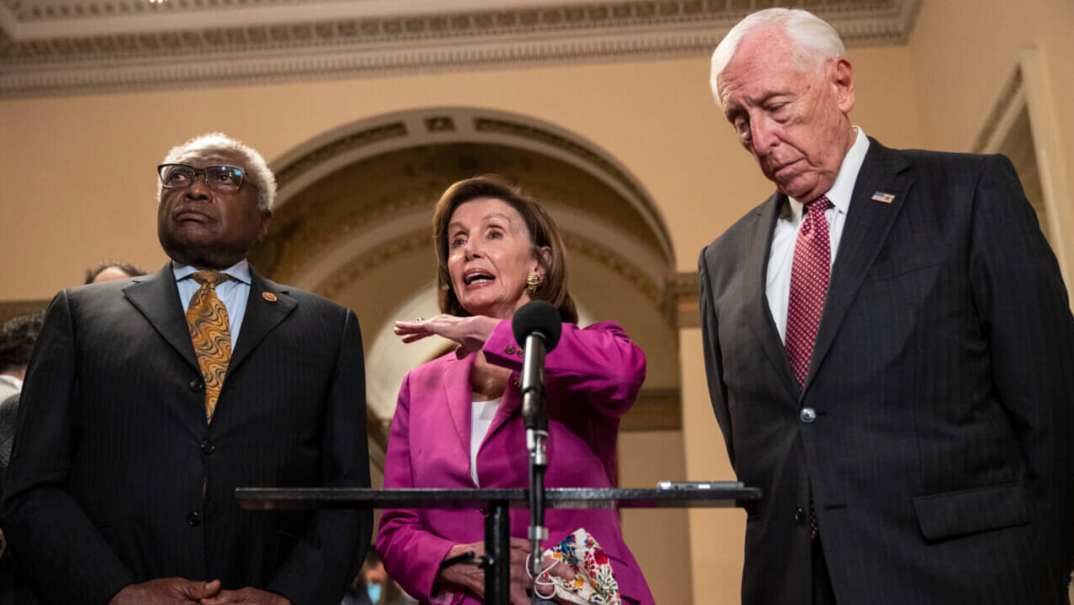 House Majority Whip Rep. James Clyburn, Speaker of the House Nancy Pelosi and House Majority Leader Rep. Steny Hoyer