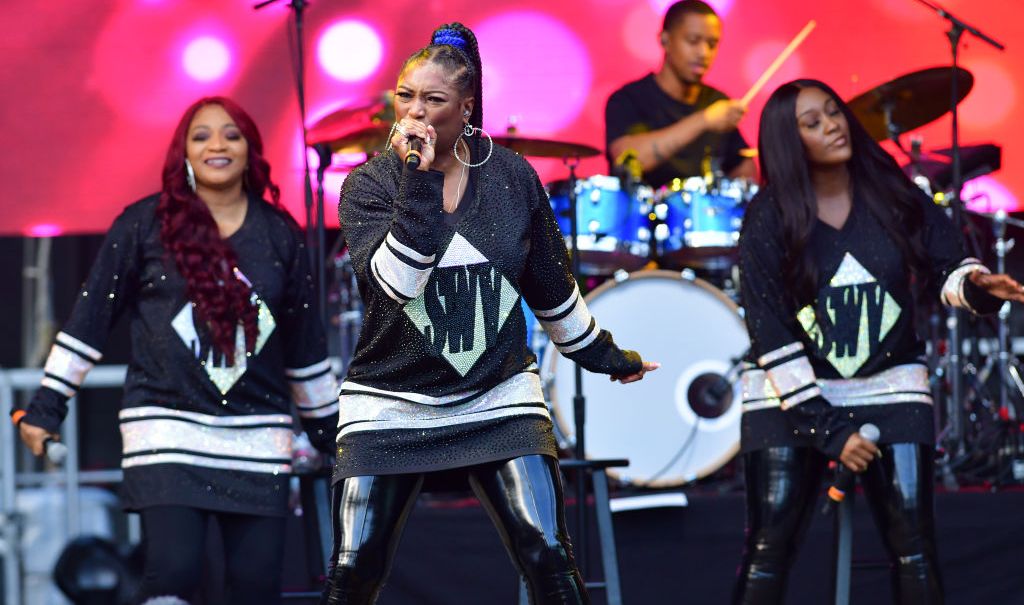 Leanne "Lelee" Lyons, Tamara "Taj" Johnson-George and Coko Clemons of SWV perform onstage