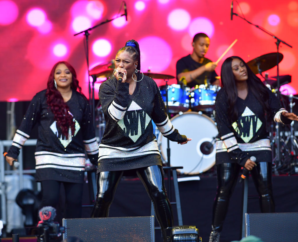 Leanne "Lelee" Lyons, Tamara "Taj" Johnson-George and Coko Clemons of SWV perform onstage