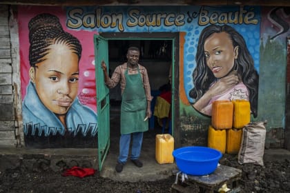 Bright shops enliven Congo’s dark days