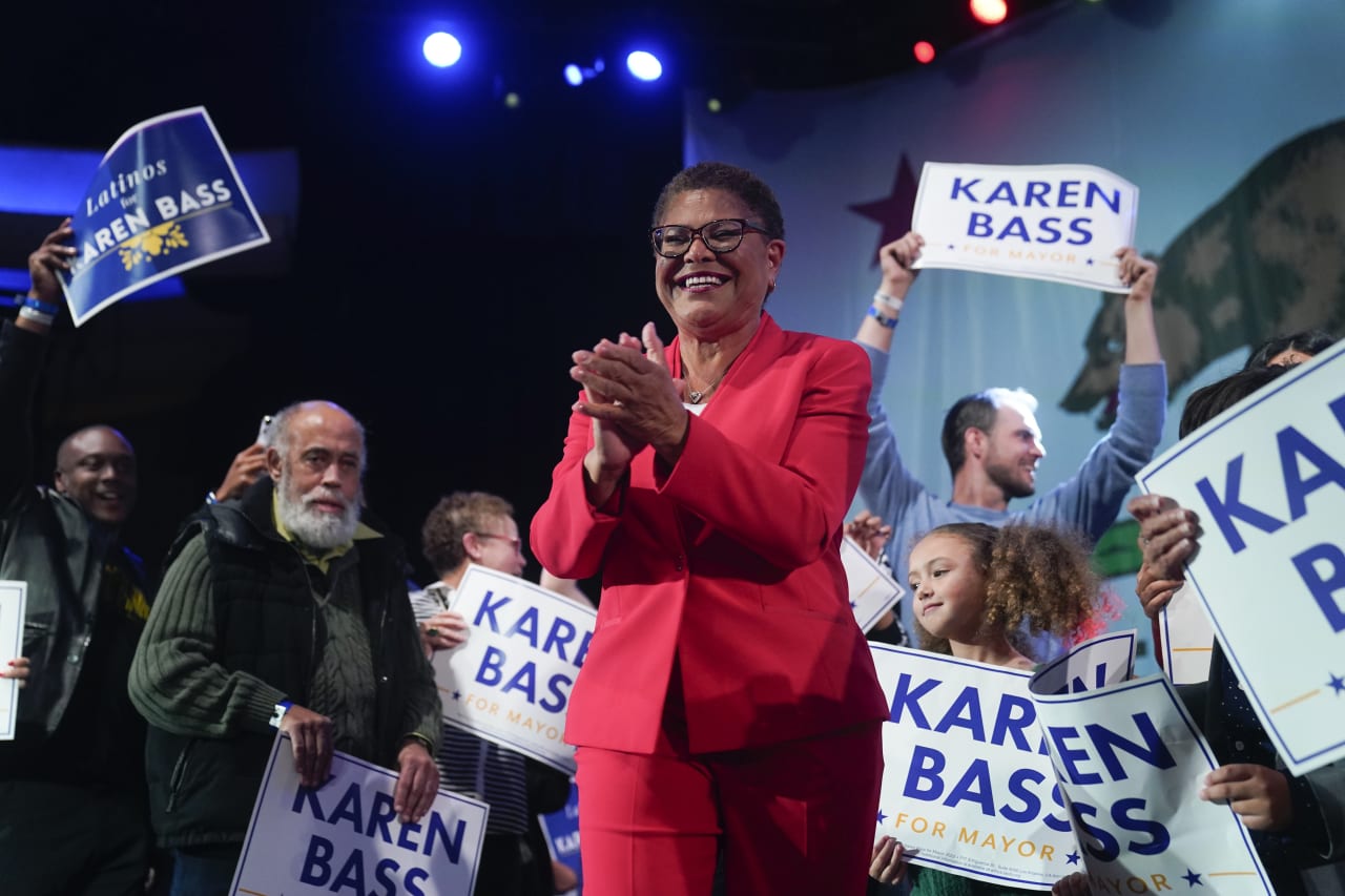 LA elects US Rep Karen Bass mayor, first Black woman in post