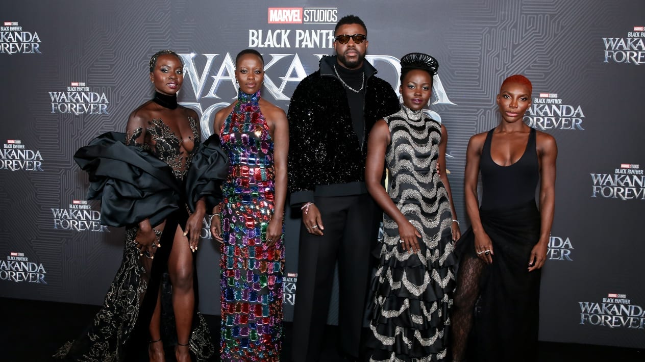 Black Panther Wakanda Forever red carpet yeezy quinta brunson theGrio.com