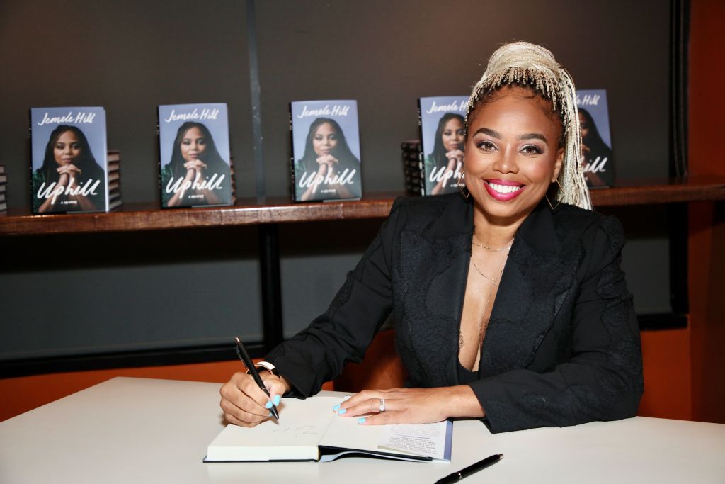 Journalist Jemele Hill attends her "Uphill" book release party at 1010 Wine and Events on October 21, 2022 in Inglewood, California.