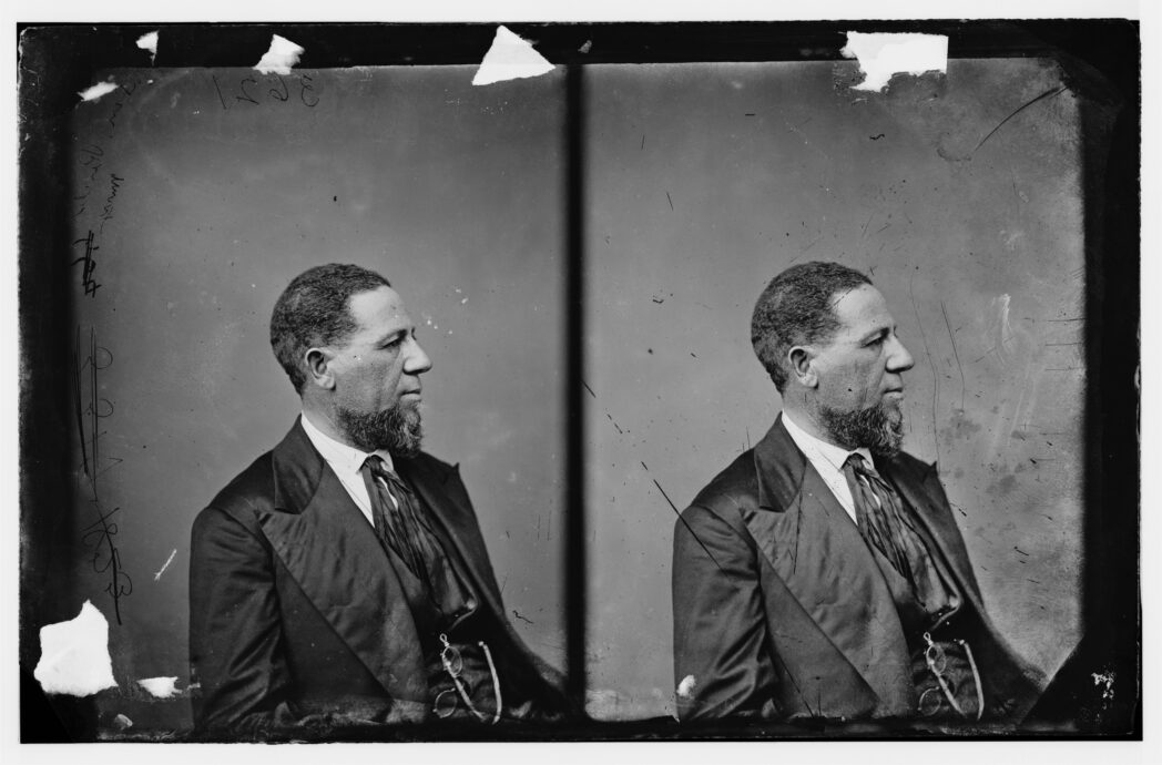 Hiram Revels is depicted around 1870, the year he was elected to the U.S. Senate.