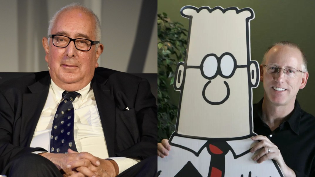 Ben Stein and Scott Adams, creator of the comic strip Dilbert