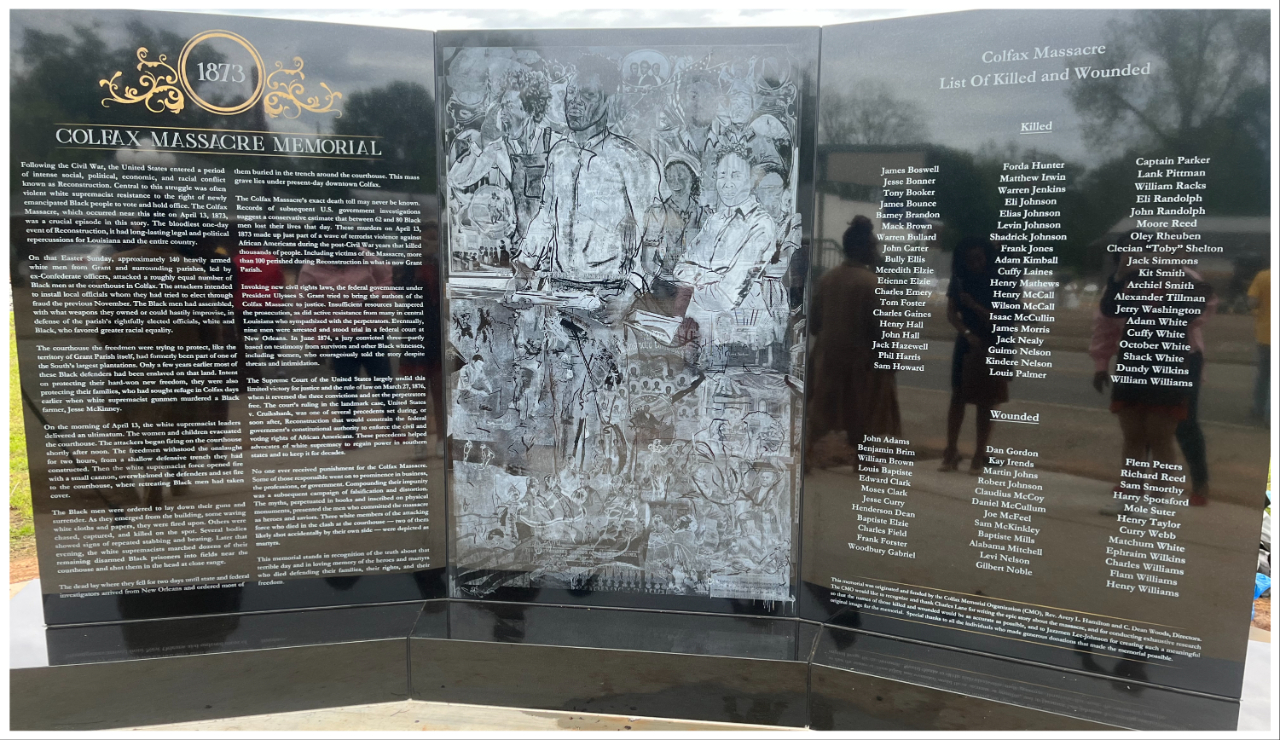 Louisiana town erects monument to pay homage to victims of bloody Colfax Massacre