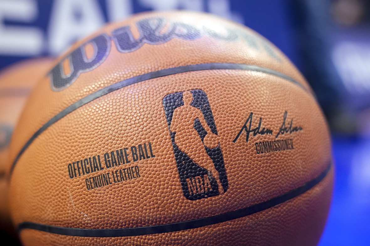 A Wilson brand official game ball basketball