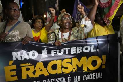 Disgusted by racism targeting soccer’s Vinícius, his Brazilian hometown rallies to defend him