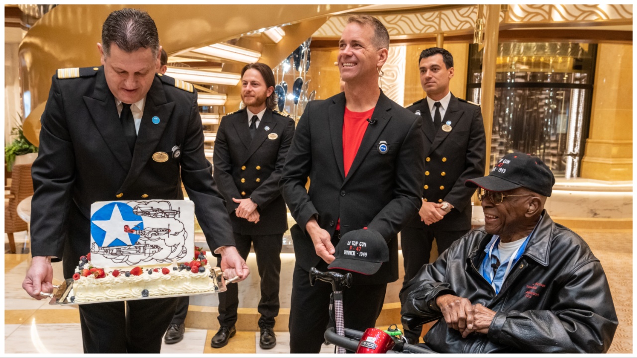 Tuskegee Airman celebrates 100th birthday by embarking on a cruise