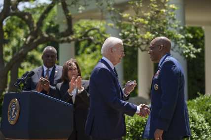 Joint Chiefs chairman nominee Gen. Brown hailed as ‘warrior’ at White House ceremony