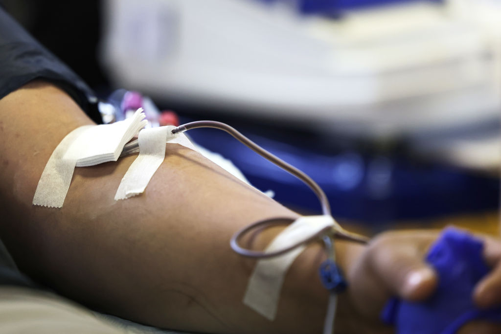 People Give Blood As Nation's Hospitals Face Severe Blood Shortage