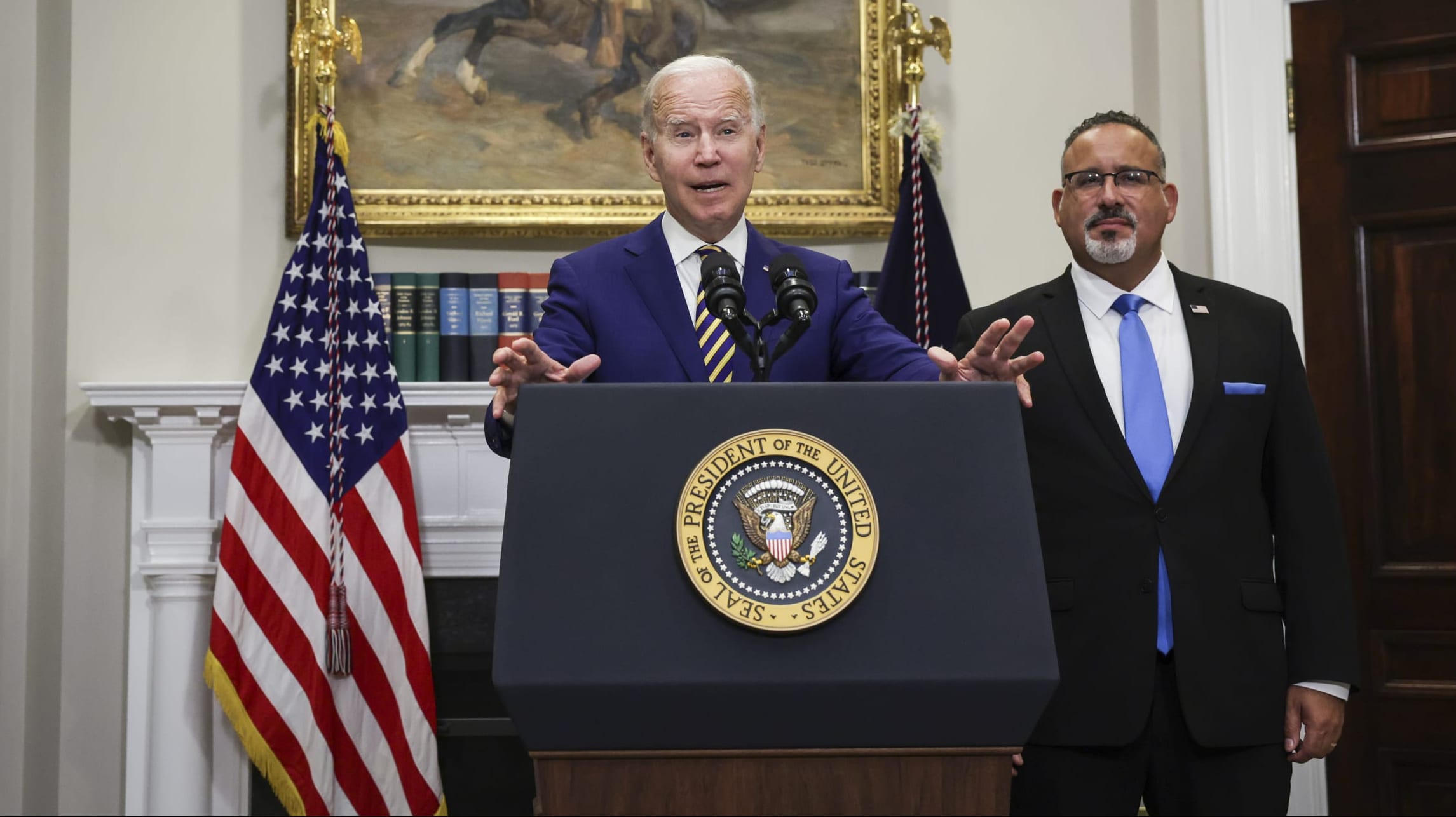 Cardona talks about Biden plan to ease anxiety over resuming student loan payments
