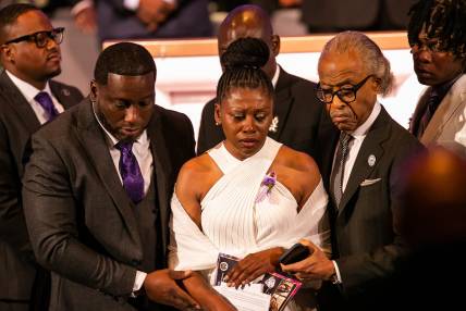 The Reverend Al Sharpton, Pamela Dias, service of celebration for Ajike \"AJ\" Shantrell Owens at the Meadowbrook Church, June 12, 2023 in Ocala, FL. [Doug Engle/Ocala Star Banner]2023