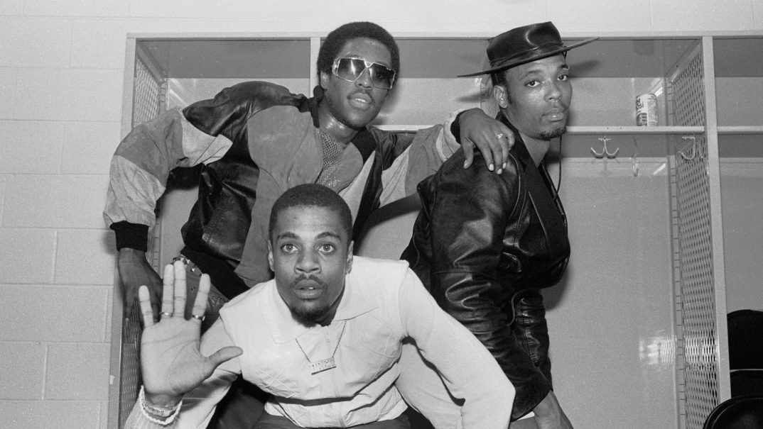 Members of the Hip-hop group Whodini: DJ Drew 'Grandmaster Dee' Carter, Jalil Hutchins and John Fletcher