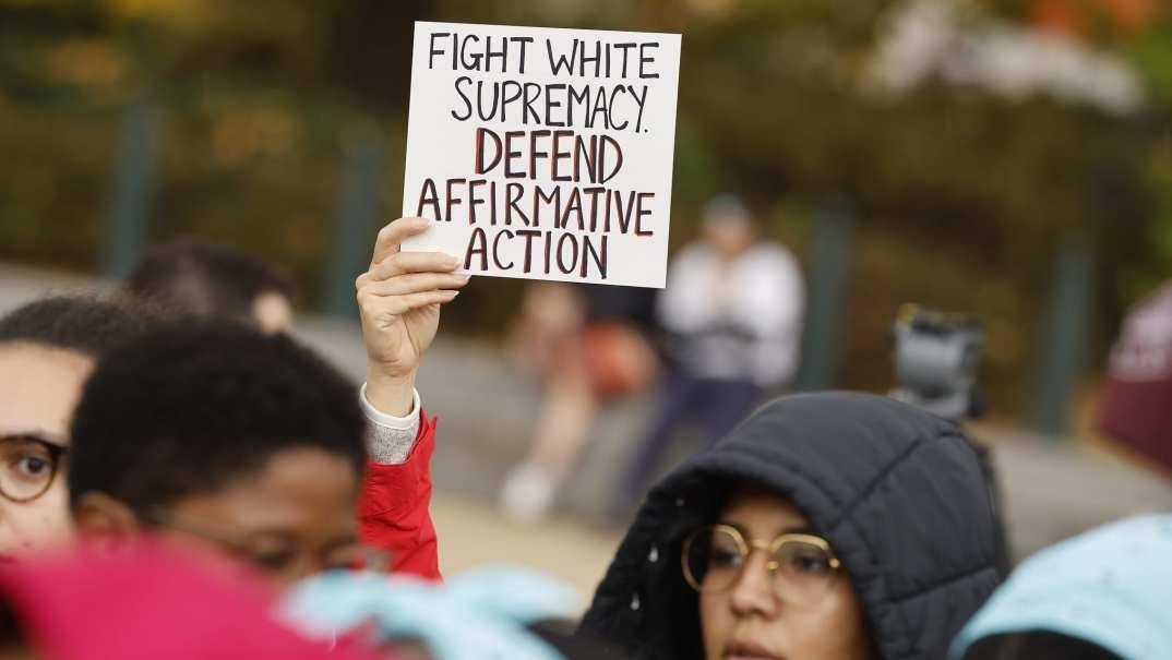 Proponents for affirmative action in higher education rally