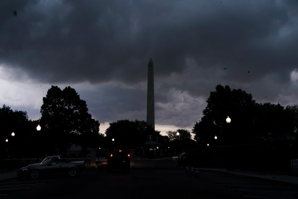 Thousands of flight cancellations and power outages as strong storms move into DC area