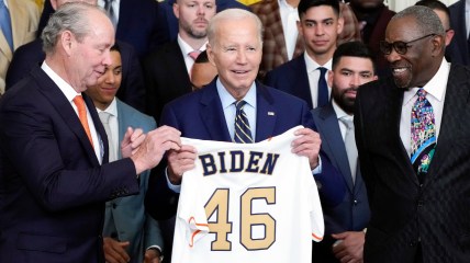 President Biden hosts Astros, says he can relate to Dusty Baker, oldest manager to win World Series