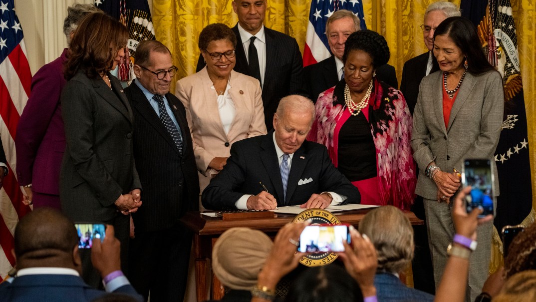 President Joe Biden signs an executive order