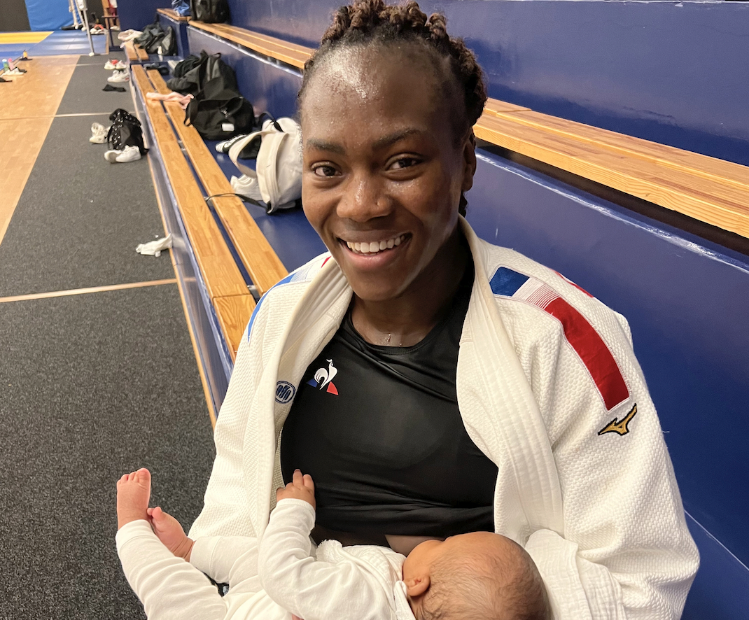Olympic judo champ balances breastfeeding, competitive sports and nurses between bouts