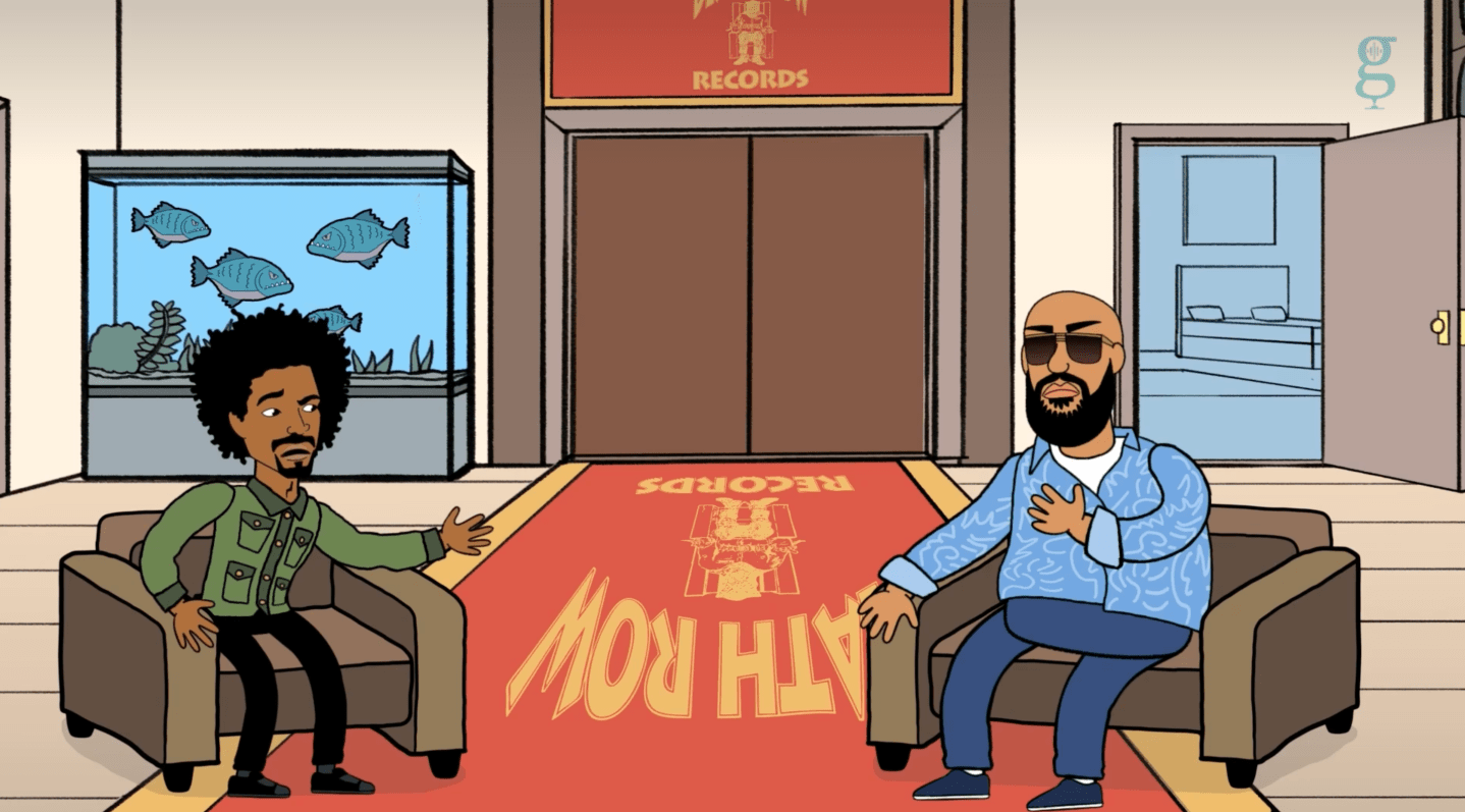 Cartoon of two men at Death Row Records