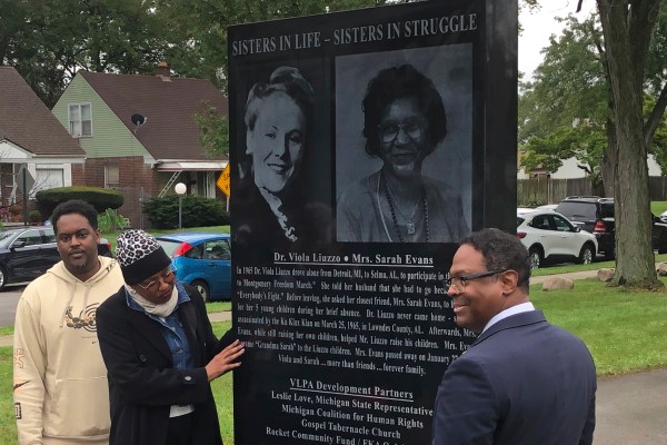 Monument honoring slain civil rights activist Viola Liuzzo and friend is unveiled in Detroit park