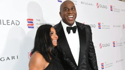 Magic Johnson and Cookie Johnson honored during the star-studded Elizabeth Taylor Ball to End AIDS