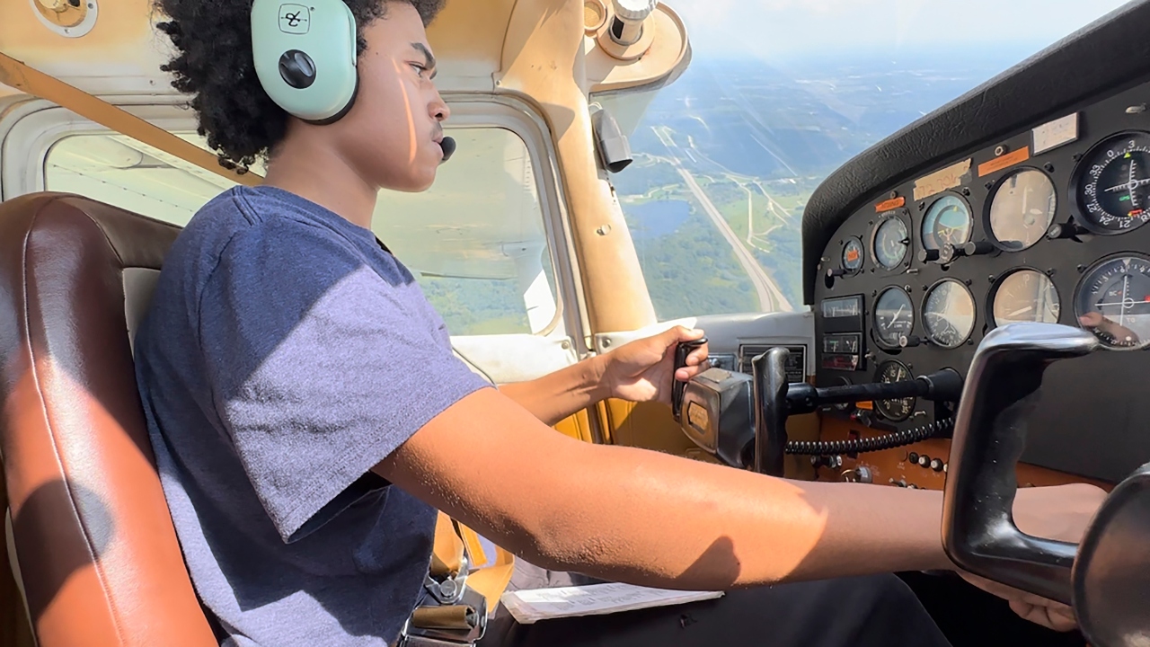 Black teens learn to fly and aim for careers in aviation in the footsteps of Tuskegee Airmen