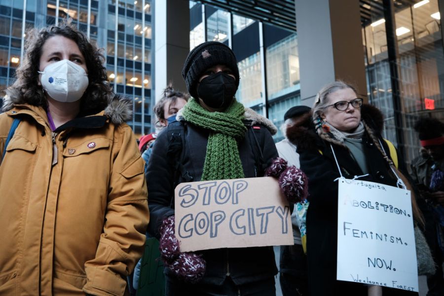 Activists In NYC Demonstrate Against Atlanta's Planned "Cop City" Police Training Center