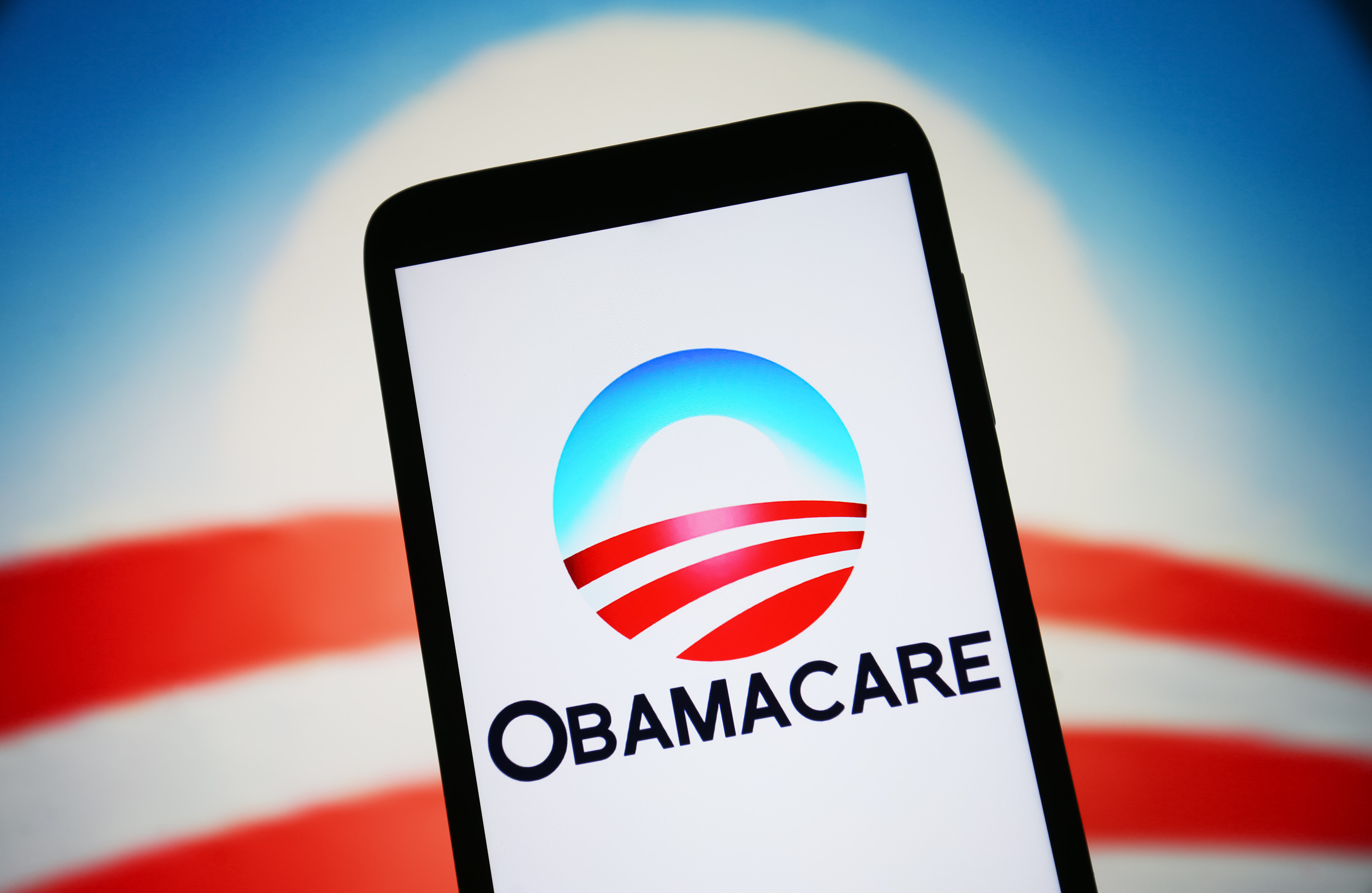 The Obamacare logo on a smartphone screen