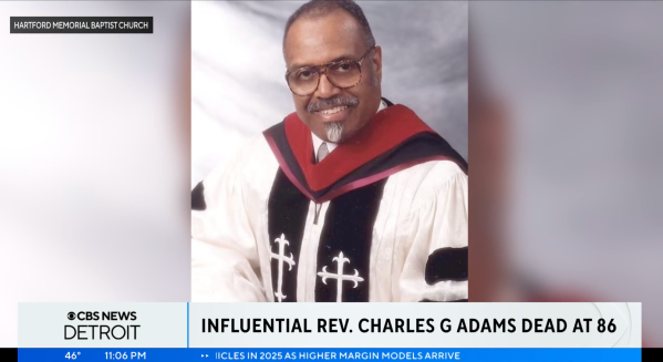 The Rev. Charles Gilchrist Adams, known as champion for Detroit, dies at 86