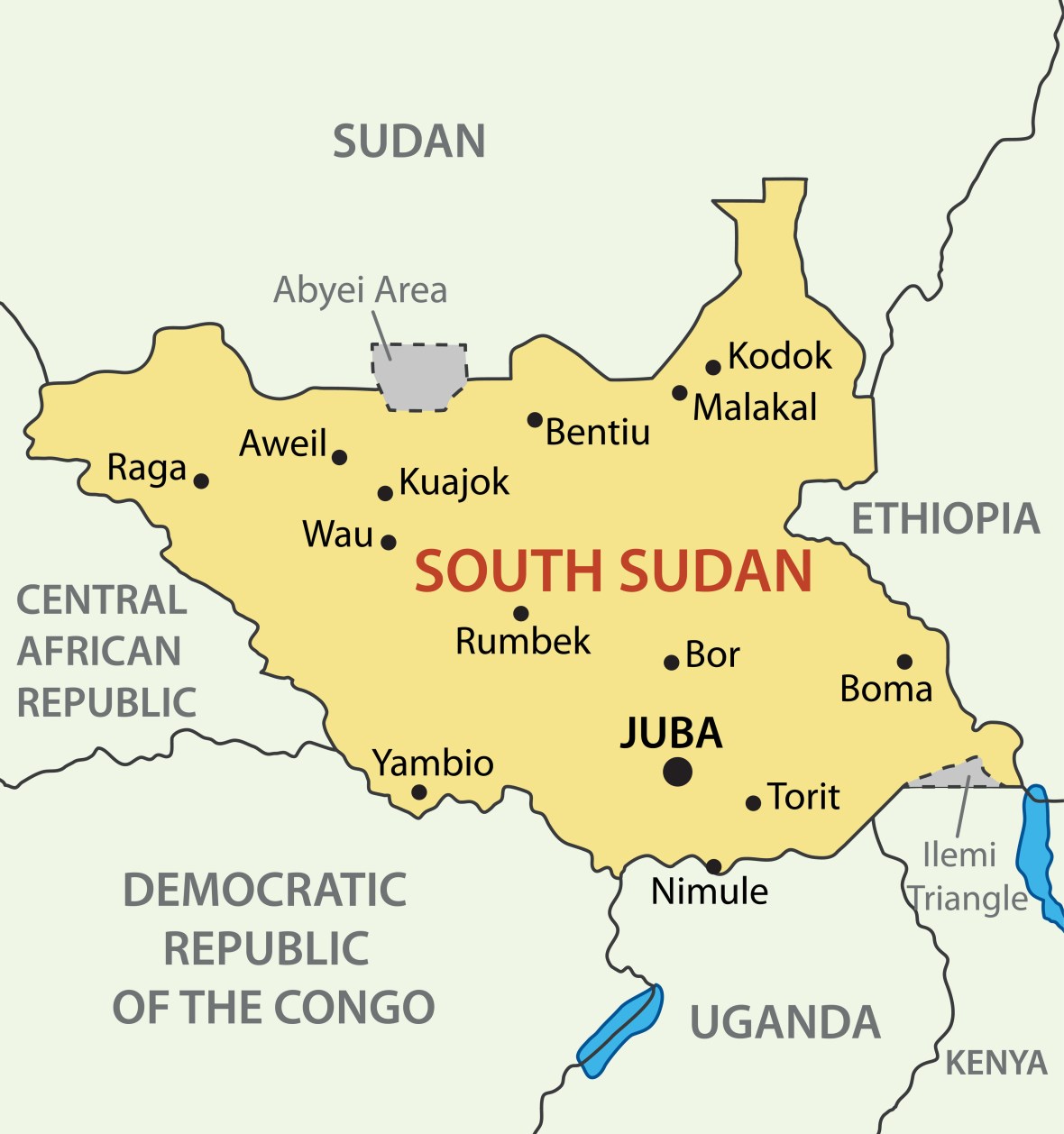 South Sudan map, theGrio.com