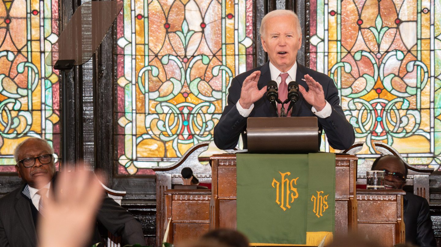 President Joe Biden and Democratic Representative James Clyburn of South Carolina at Emanuel AME Church