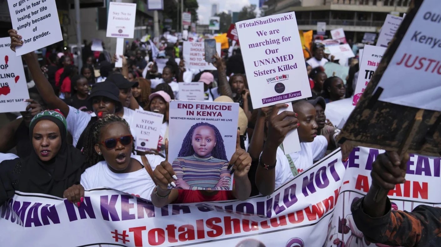 Thousands march against femicide in Kenya following the January slayings of at least 14 women