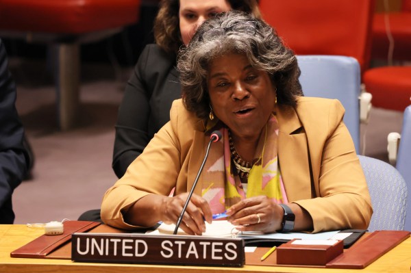 Watch: UN Ambassador Linda Thomas-Greenfield reacts to calls from Palestinians to resign