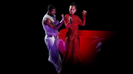 Usher, Alicia Keys, Usher's Super Bowl halftime performance, Usher's Super Bowl style, Usher's style, Black celebrity style, theGrio.com