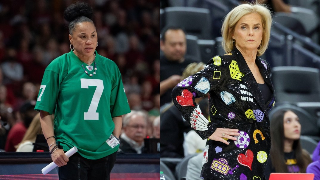 South Carolina coach Dawn Staley and LSU coach Kim Mulkey