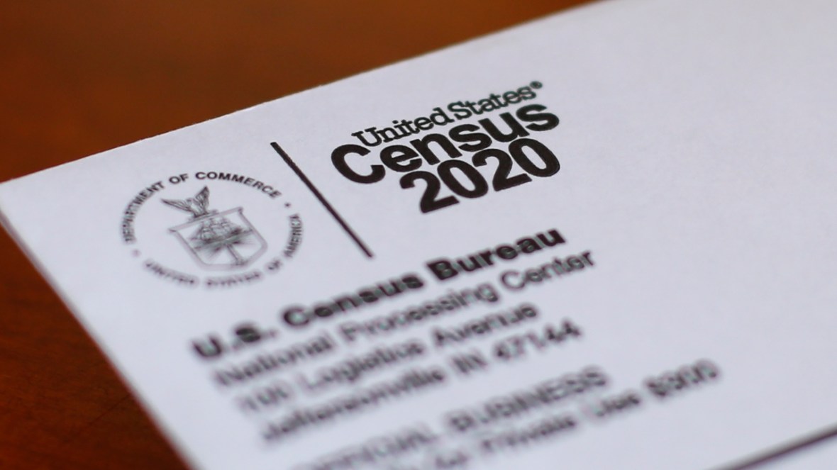 An envelope containing a 2020 census letter