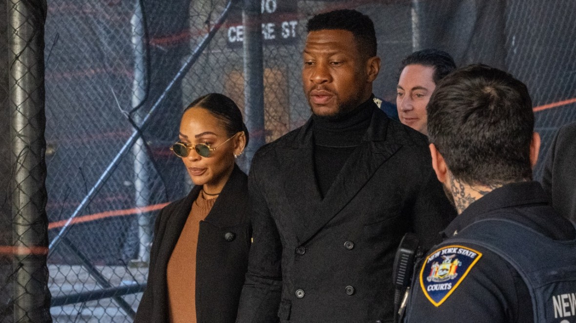 Actors Meagan Good and Jonathan Majors