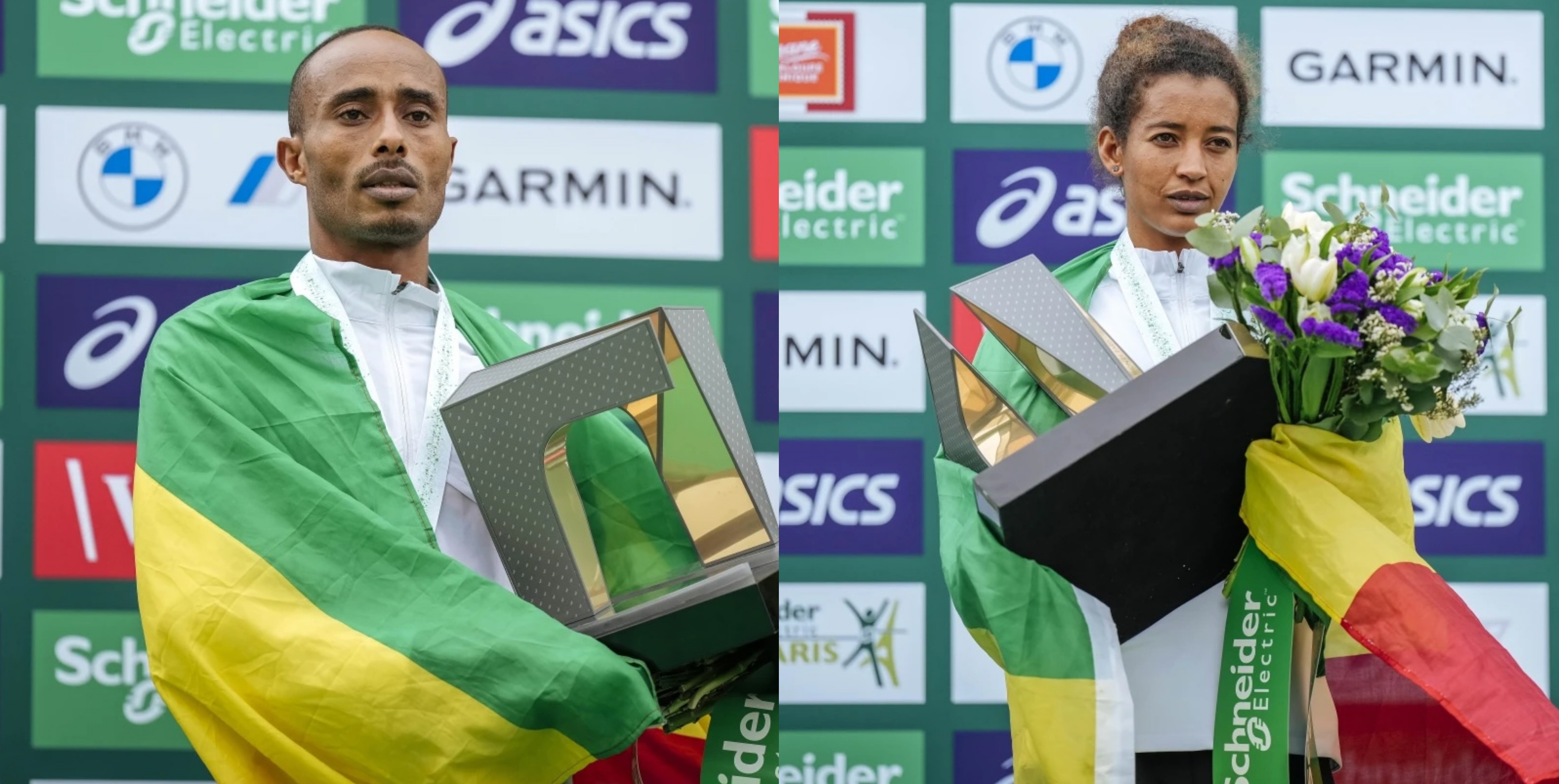 Ethiopian pair Uma and Fikir win men’s and women’s Paris Marathon at first attempt