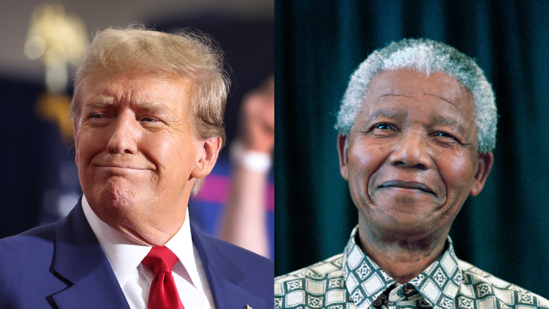 Former President Donald Trump and South African leader Nelson Mandela