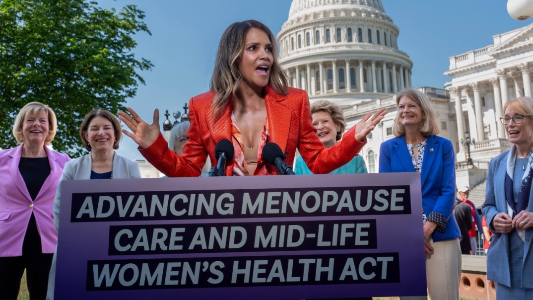 Halle Berry shouts from the Capitol, 'I'm in menopause' as she seeks to ...